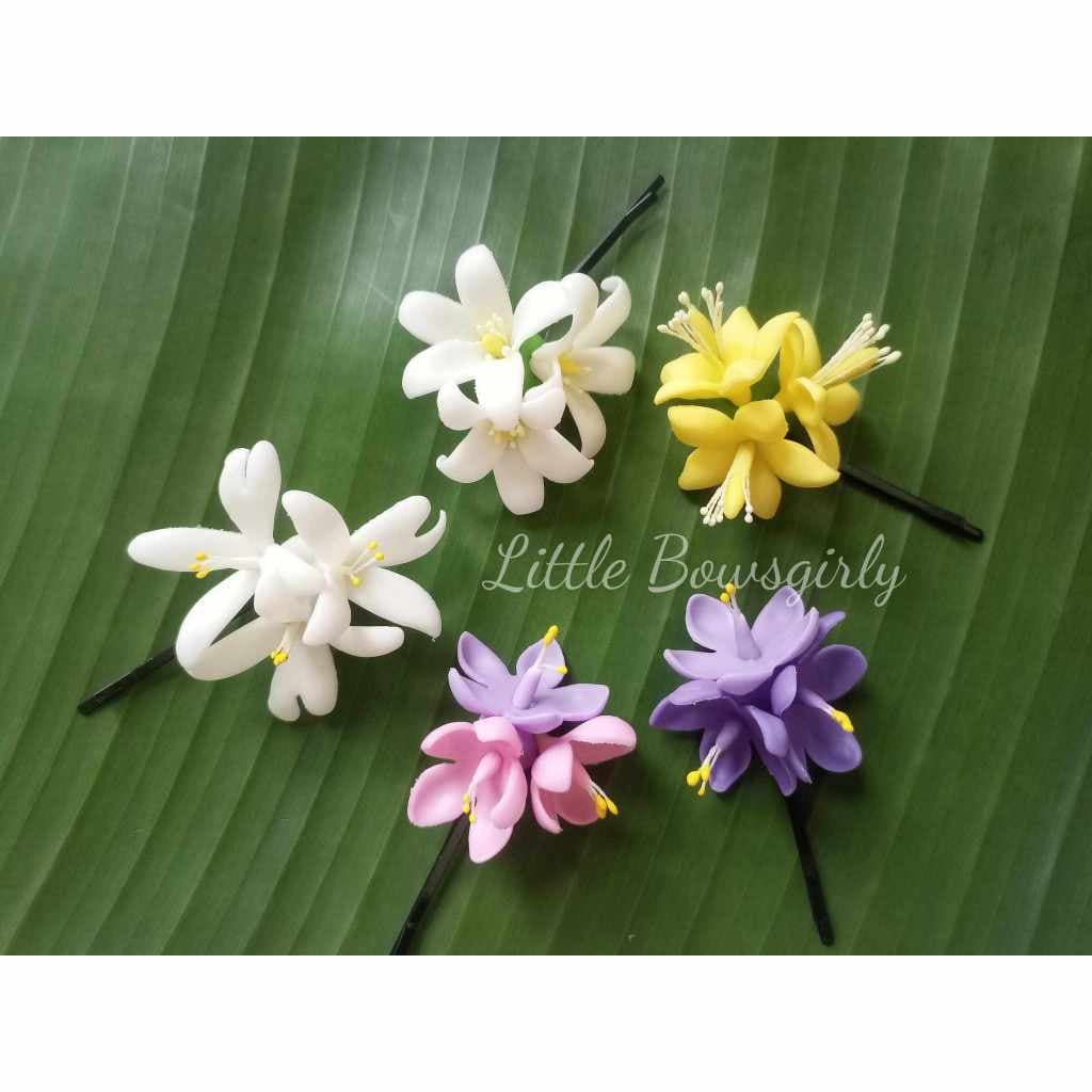 ดอกไม้ติดผม กิ๊บติดผมดอกไม้ไทย มีหลายแบบ ดอกไม้ดินปั้น เครื่องประดับผมชุดไทย นางรํา เจ้าสาว