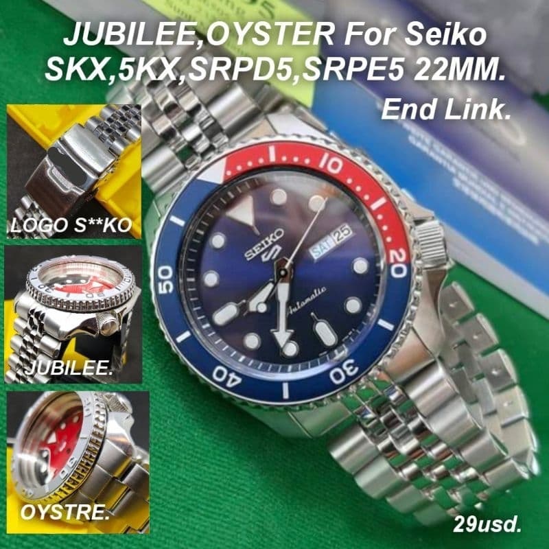 สายนาฬิกา สําหรับ Seiko skx007,009,SRPD 5 ฟรี2.5MM.สปริงบาร์และปากกาถอดสาย ชําระเงินปลายทางได้ครับ