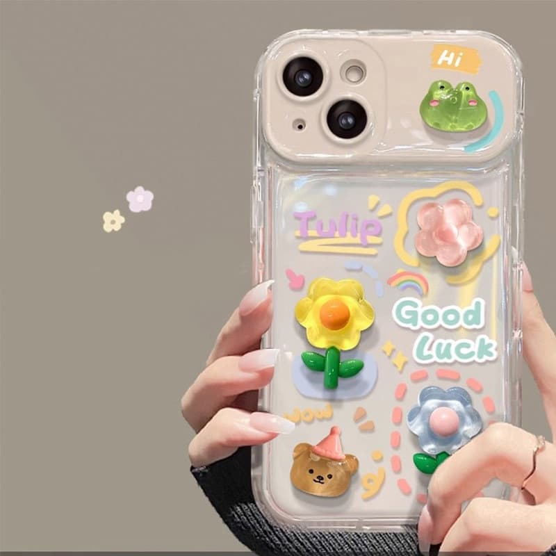 สําหรับ iPhone 11 15 14 13 12 Pro MAX 7 8 Plus X XR XS MAX เคส รูปแบบการ์ตูน กรณีโทรศัพท์กระจกพลิก…