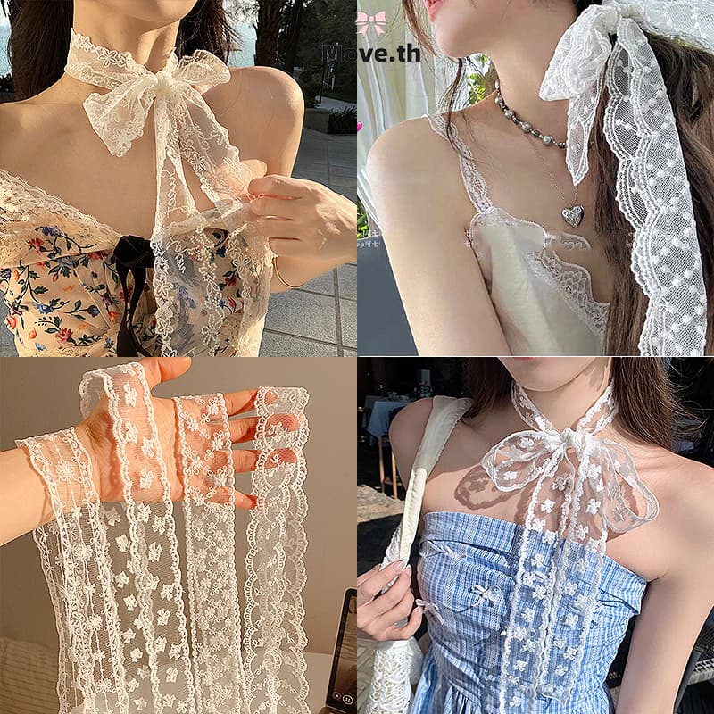 ในไทย-พร้อมส่ง ยางรัดผม ผูกโบว์ลูกไม้ หวานสไตล์เกาหลี สําหรับผู้หญิง เครื่องประดับแฟชั่น-Move