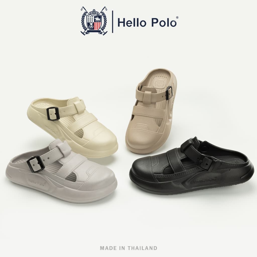 Hello Polo รองเท้าแตะผู้หญิง รองเท้าแตะส้นแบน UNISEX พื้นหนา กันลื่น พื้นนุ่มมาก ลําลอง แฟชั่น…