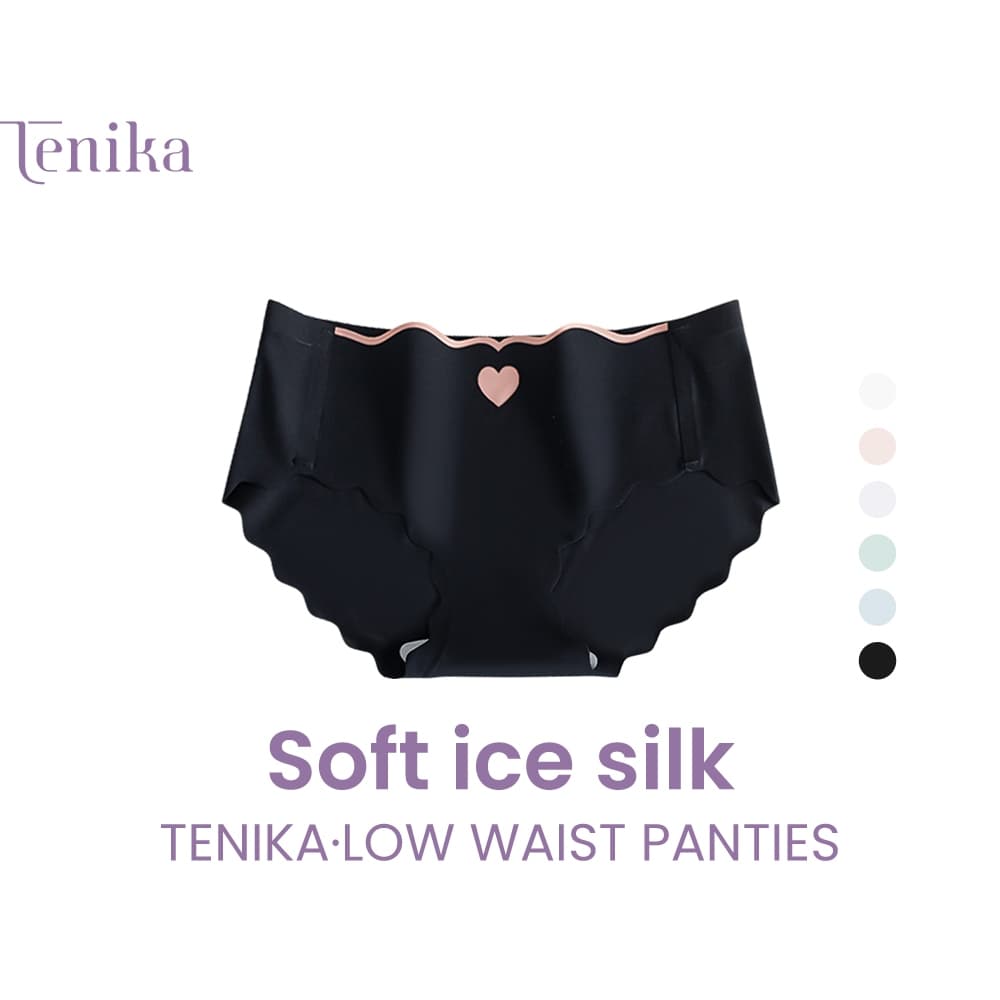 TENIKA กางเกงในผู้หญิง Ice Silk Panties Mid-Waist กางเกงในไร้ขอบ คืนตัวดี ผ้านิ่มใส่สบาย ระบายอากาศได้ดี…