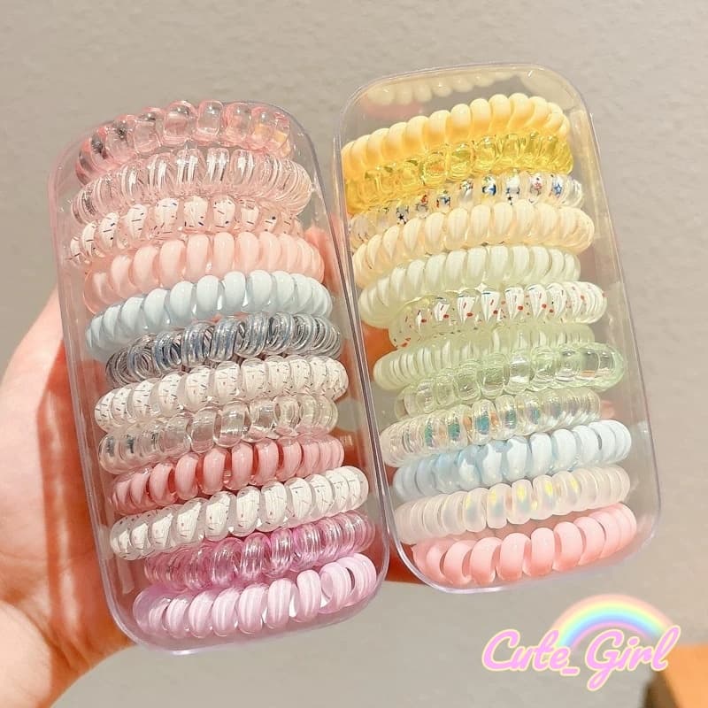 Cute_Girl ยางรัดผม มีให้เลือกหลากหลายสี การจับคู่สีแบบไล่เฉดสี ราคาถูกและทนทาน หวานและสดช ที่คาดผมแฟชั่น