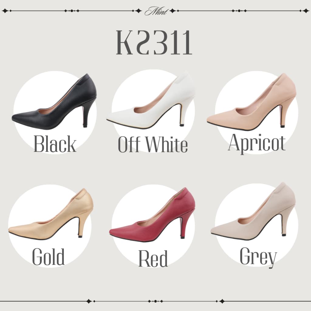 สินค้าพร้อมส่ง K2311 รองเท้าส้นสูง รองเท้าคัทชูปลายแหลม ส้นสูง3นิ้ว Kitepretty รองเท้าบิ๊กไซส์34-44