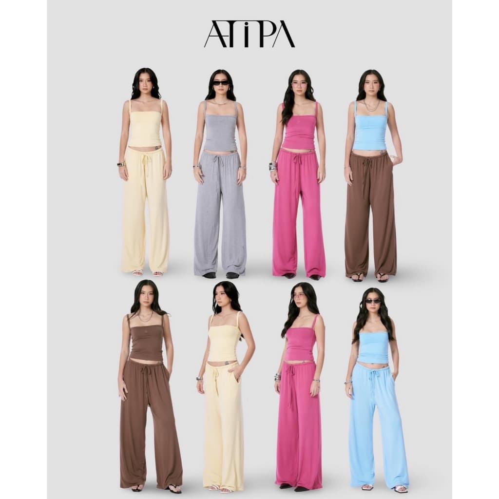 Atipashop - CONTACT RAYON PANTS กางเกงขายาว ขอบยางยืด ผ้ายืดใส่สบาย