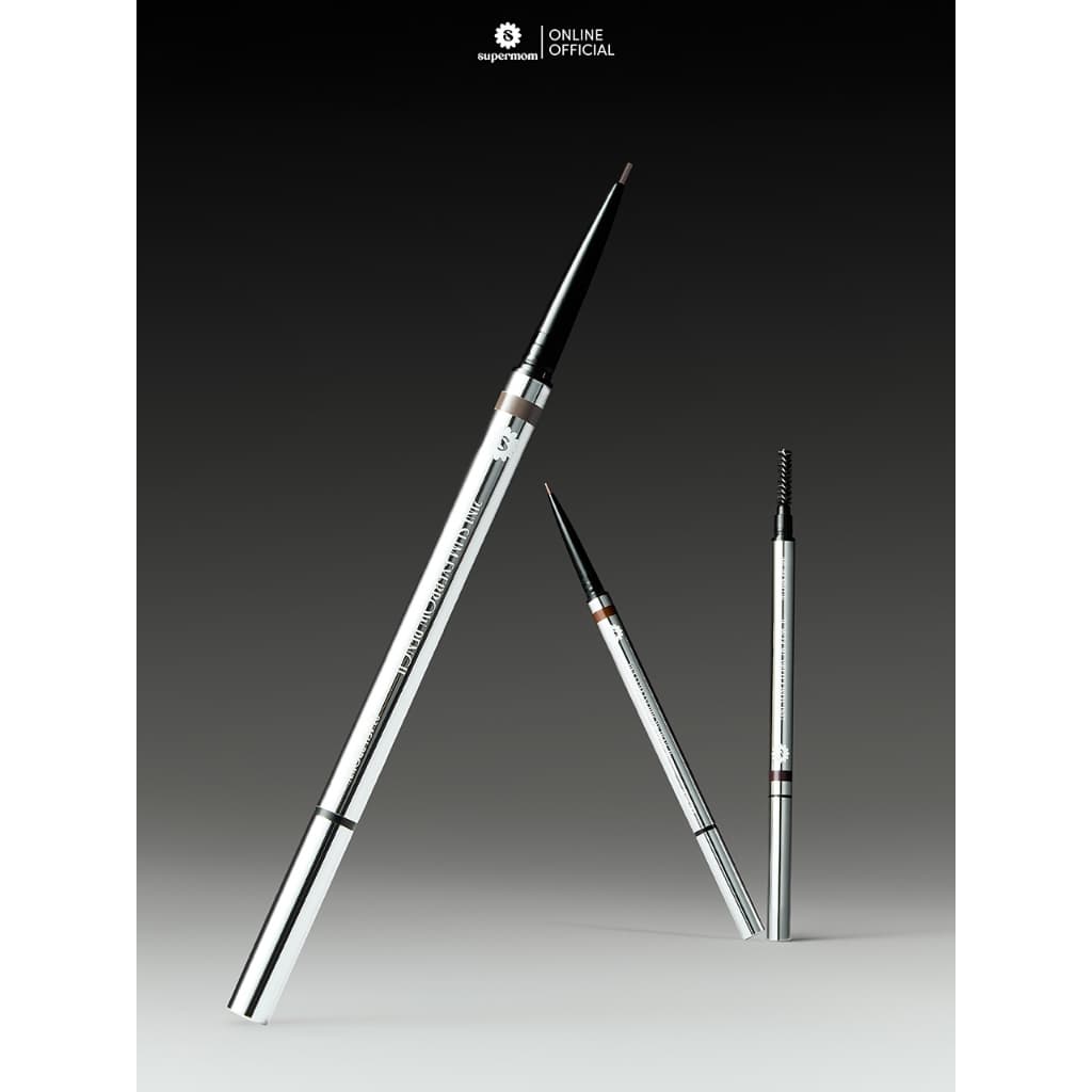 SUPERMOM l 2IN1 SLIM EYEBROW PENCIL ดินสอเขียนคิ้ว ขนาดเล็กพิเศษ 1.0 mm ปริมาณ 0.03 กรัม