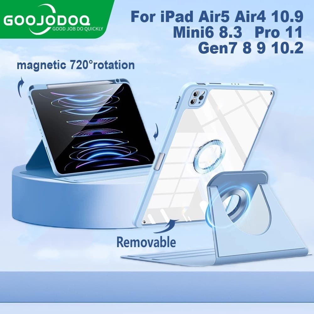 GOOJODOQ เคสไอแพด หมุนได้ 360° ที่ใส่ดินสอ เคส Ipad Air 4 5 Pro 11 12.9 Gen7 8 9 10 Air6
