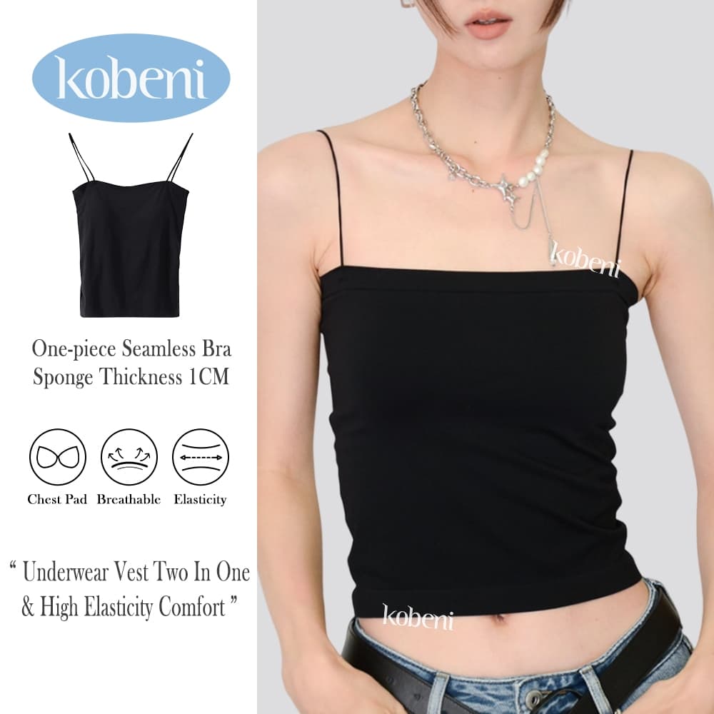 KOBENI เสื้อกล้ามสายเดี่ยว เสื้อสายเดี่ยว มีฟองน้ําในตัว เปิดหลัง เซ็กซี่ ฟรีไซต์ ไร้ขอบ ใส่สบาย