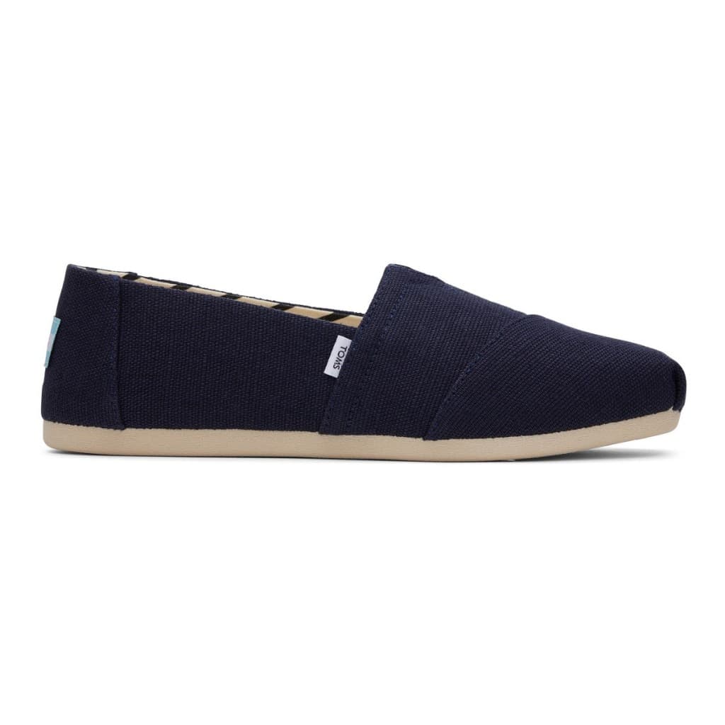 TOMS รองเท้าลําลองผู้ชาย สลิปออน รุ่น Alpargata Navy Heritage Canvas (CH) รองเท้าลิขสิทธิ์แท้