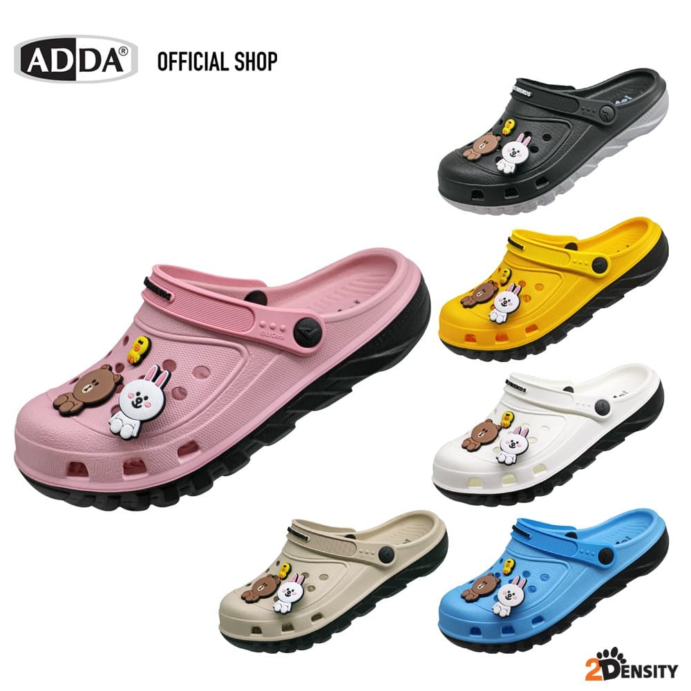 ADDA 2density รองเท้าแตะลําลอง แบบสวมหัวโต สําหรับผู้หญิง Line Friends รุ่น 5TD24WC (ไซส์ 4-6)