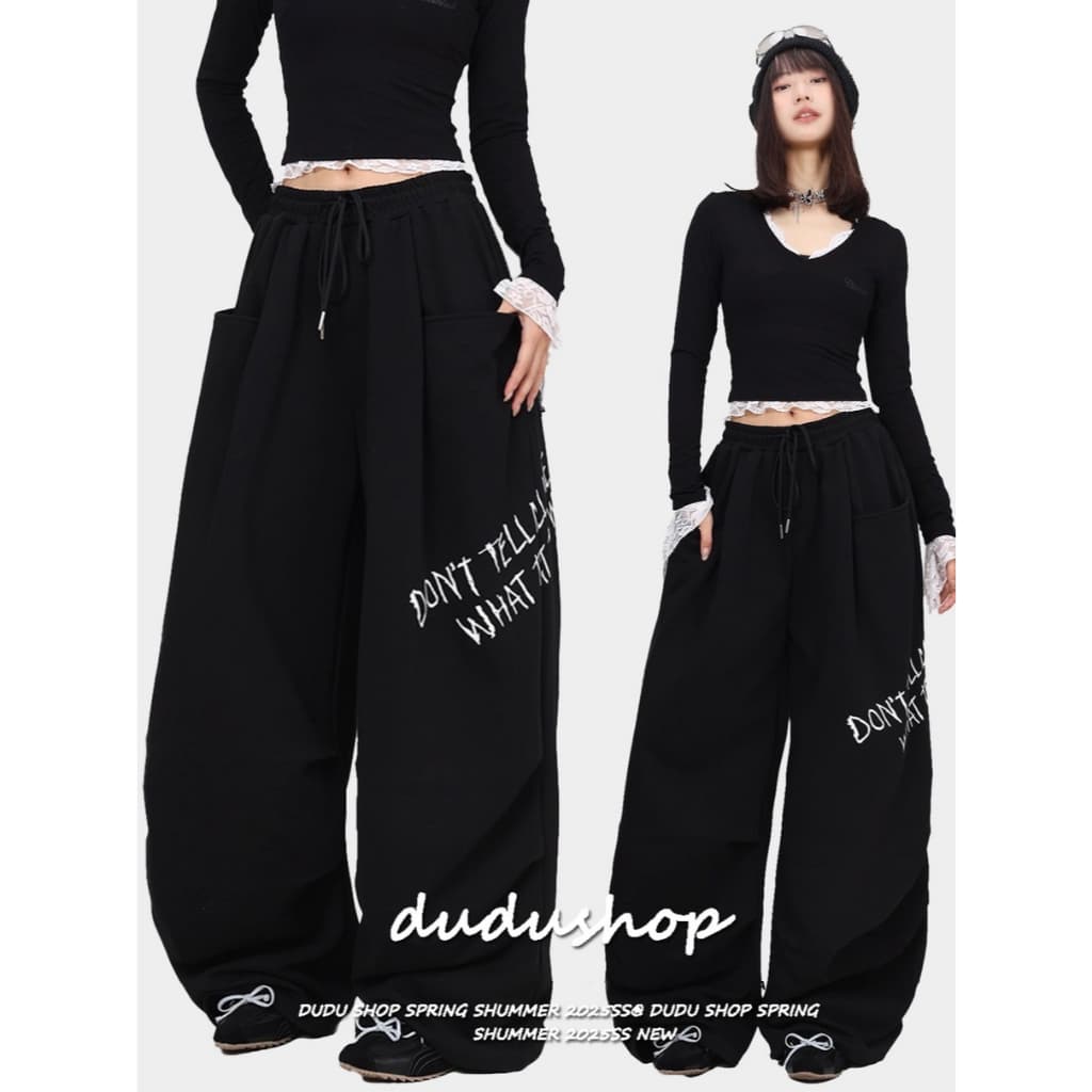 [Summer quick-drying fabric jazz dance wide-leg pants]กางเกงกีฬาขากว้างสตรีทแดนซ์ฤดูร้อนปี 2025…