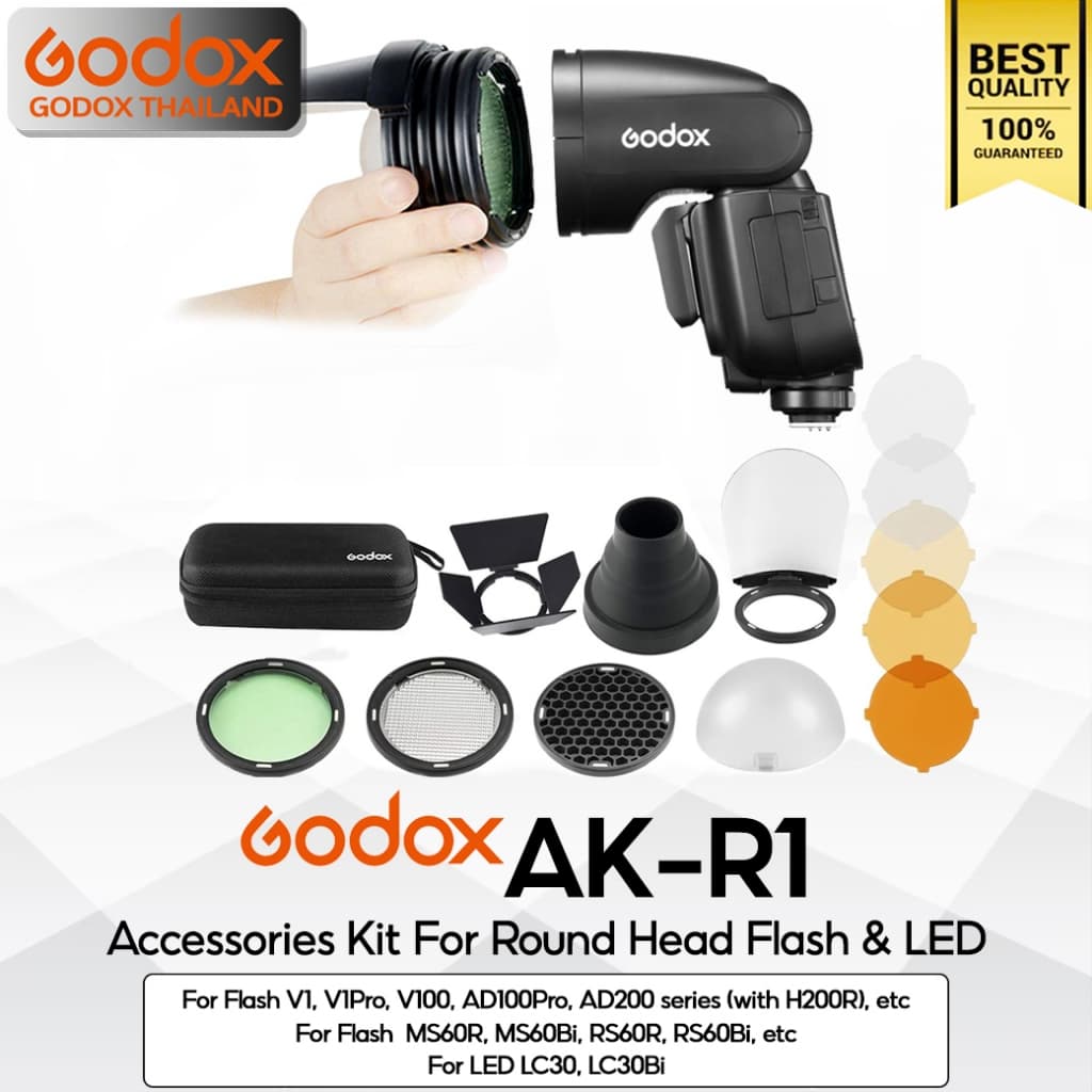 Godox AK-R1 Accessory Kit For แฟลช & LED หัวกลม V1, V1Pro, V100, AD100Pro, AD200 series (with H200R),…
