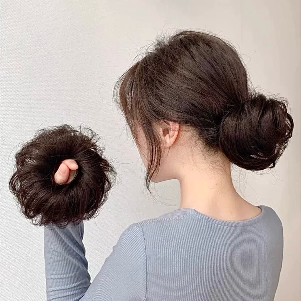 🇹🇭พร้อมส่งในไทย🇹🇭 ยางรัดผมโดนัท แฮร์พีซดังโงะโดนัท DONUT HAIRPIECE เพิ่มวอลุ่มและความหนาให้ดูเป็นธรรมชาติ