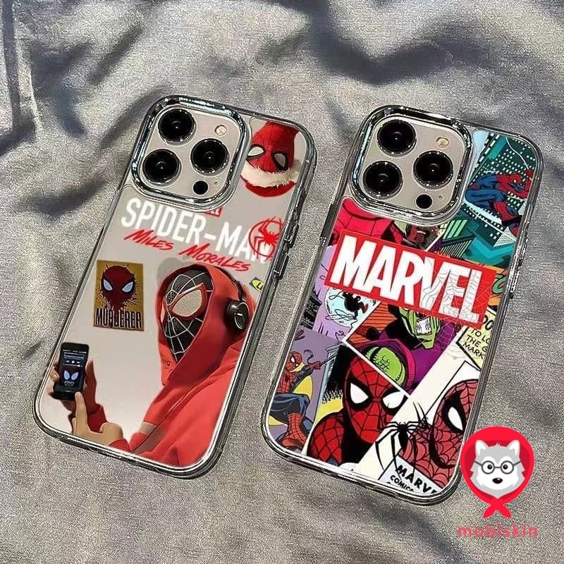 สําหรับ iPhone18 17 11 13 12 14 15 pro Max XR Xsmax 7 8 14 15 16 Plus สไปเดอร์แมนโปสเตอร์เคสไอโฟนเคสใสกันกระแท…
