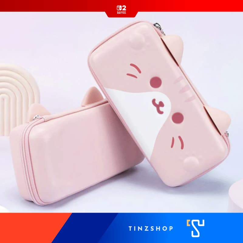 Geekshare NS2 Cat Ear Slim Pouch (Pink) Storage Bag กระเป๋าใส่เครื่องเกม Switch2 หูแมวสีชมพู