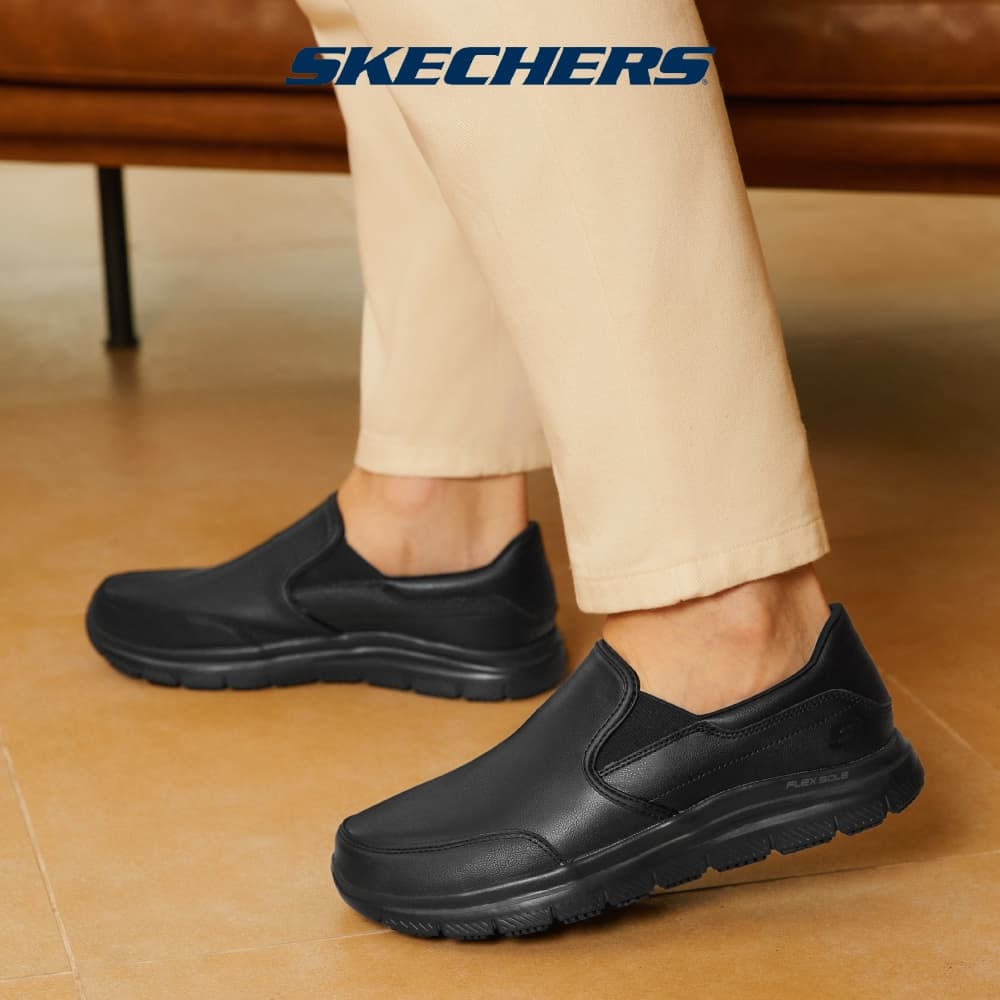Skechers สเก็ตเชอร์ส รองเท้าทํางานผู้ชาย Men Work Flex Advantage Slip Resistant Work Shoes - 77071-BLK…