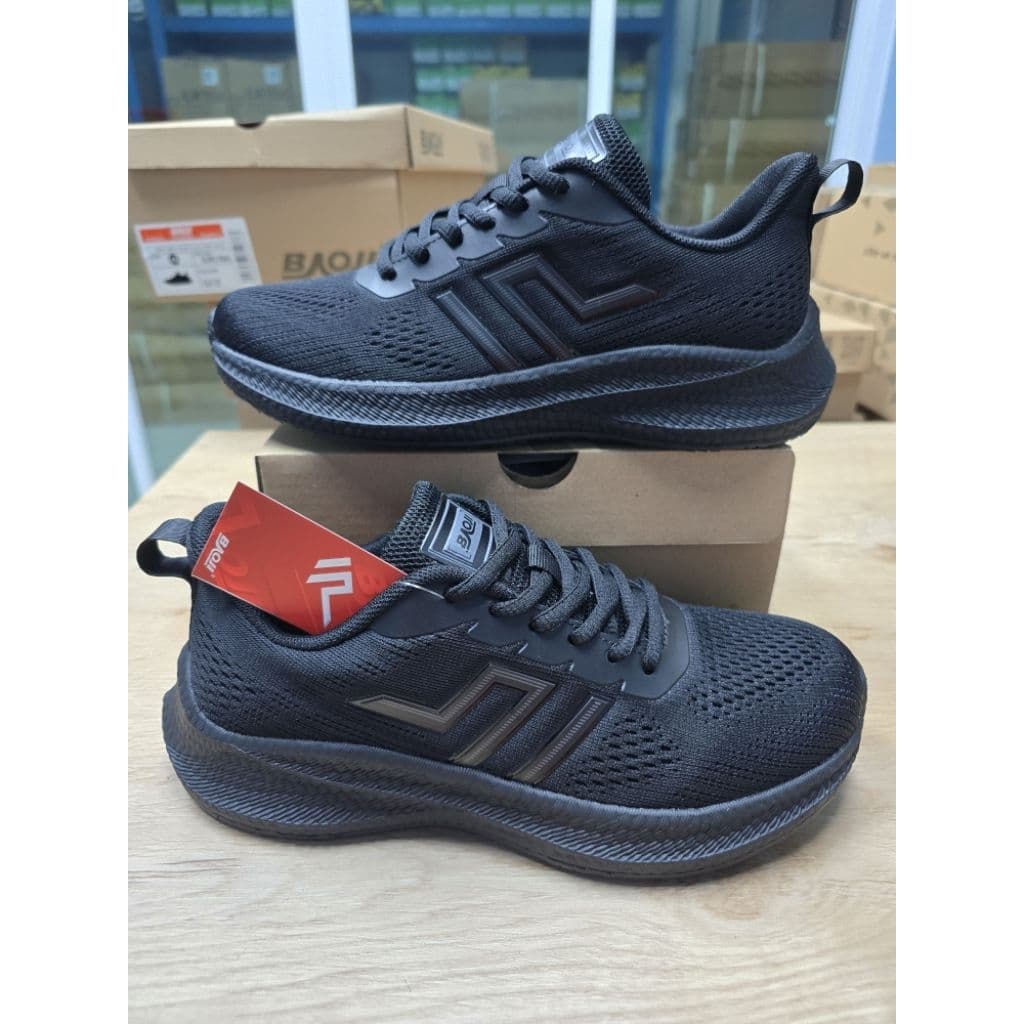 รองเท้าผ้าใบBAOJI รองเท้าไลฟ์สไตล์ผู้ชายและหญิง รุ่น BJM1122 size 37-45 BJM1166A size 46-47 สีดําล้วน