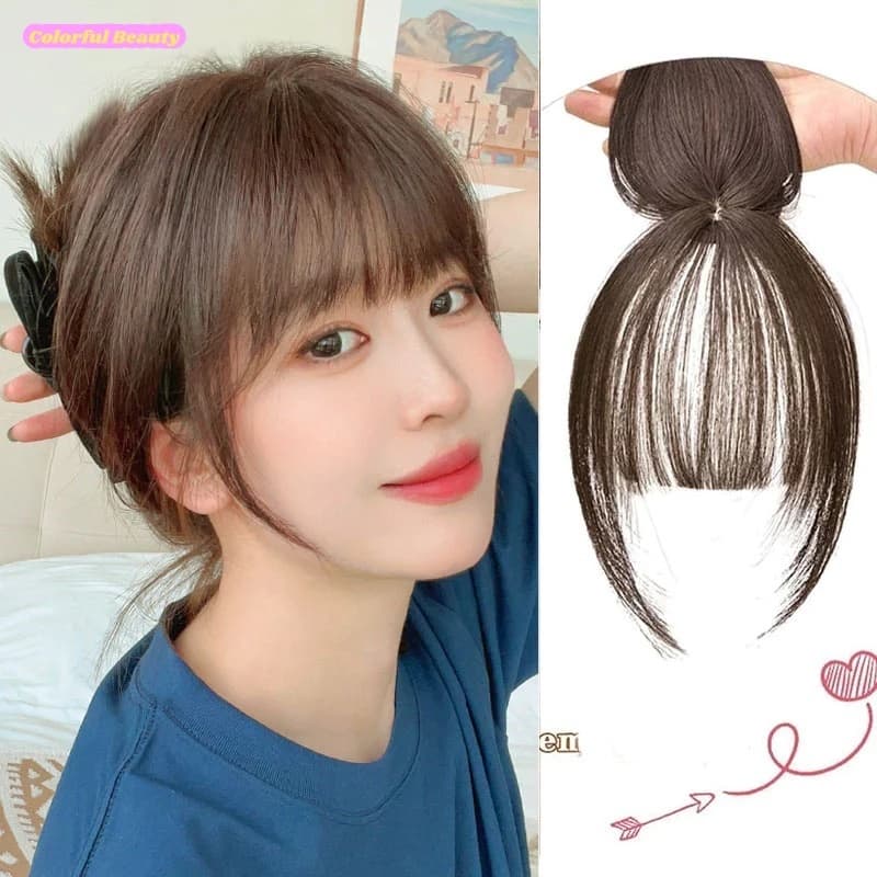 3D Air Bangs แฮร์พีซหน้าม้า 3 มิติ สําหรับผู้หญิง ผมม้าด้านบนธรรมชาติที่มองไม่เห็น,ผู้หญิงไม่มีรอยต่อปลอม Air…