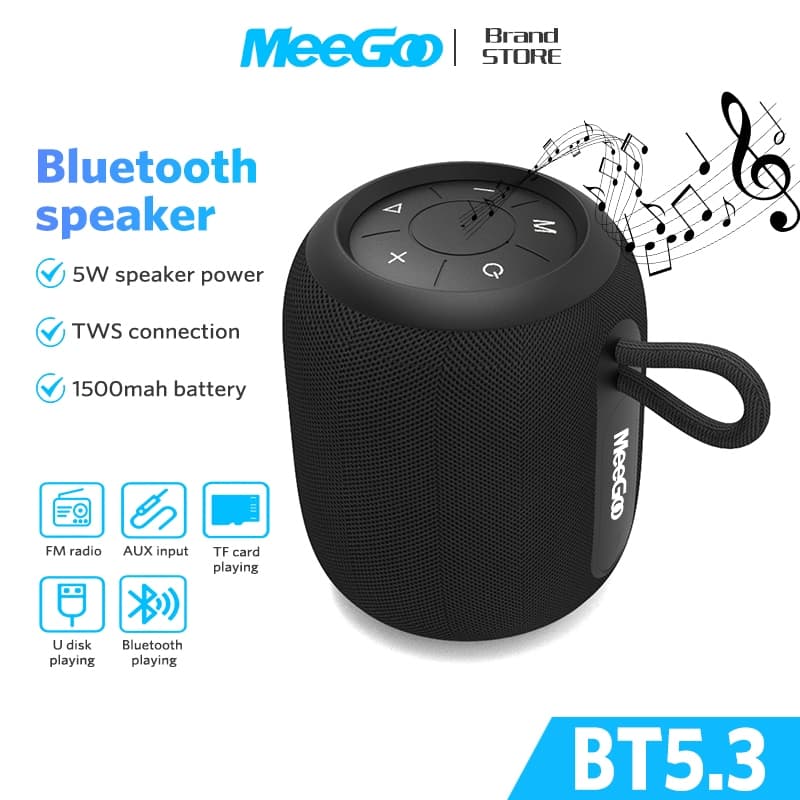 MEEGOO ลําโพงบลูทูธ ลําโพงไร้สายและบลูทูธ Bluetooth Speaker ลําโพงพกพา RGB ใช้งานการโทรแบบแฮนด์ฟรีได้
