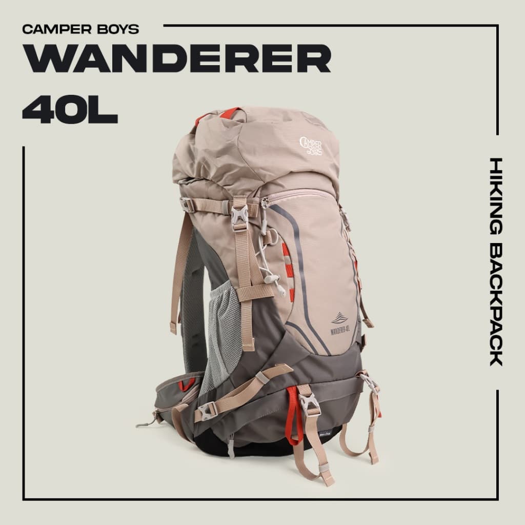 (รับประกัน 3 ปี) WANDERER 40L กระเป๋าเป้เดินป่า เป้แบ็คแพ็ค สําหรับนักผจญภัยตัวจริง มีดามเหล็ก ถึก ทน เท่…