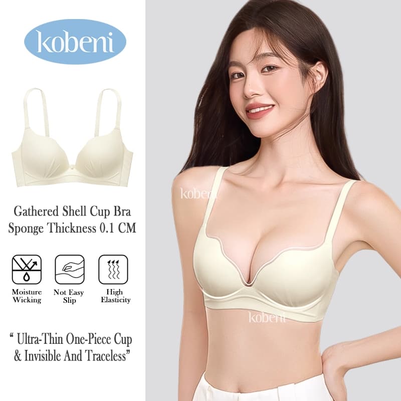 KOBENI BRA บราอกชิด เจลลี่บรา ถ้วยเปลือกหอย รวบให้ดูใหญ่ขึ้น เซ็กซี่ บังทรงสวย บราไร้ขอบไร้โครง ผ้านุ่ม