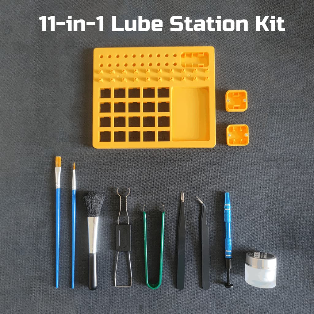 11-in-1 ฐานลูปสวิตช์คีย์บอร์ด Switch Lube Station Kit,Switch Tester Station,ABS Material for Mechanical…
