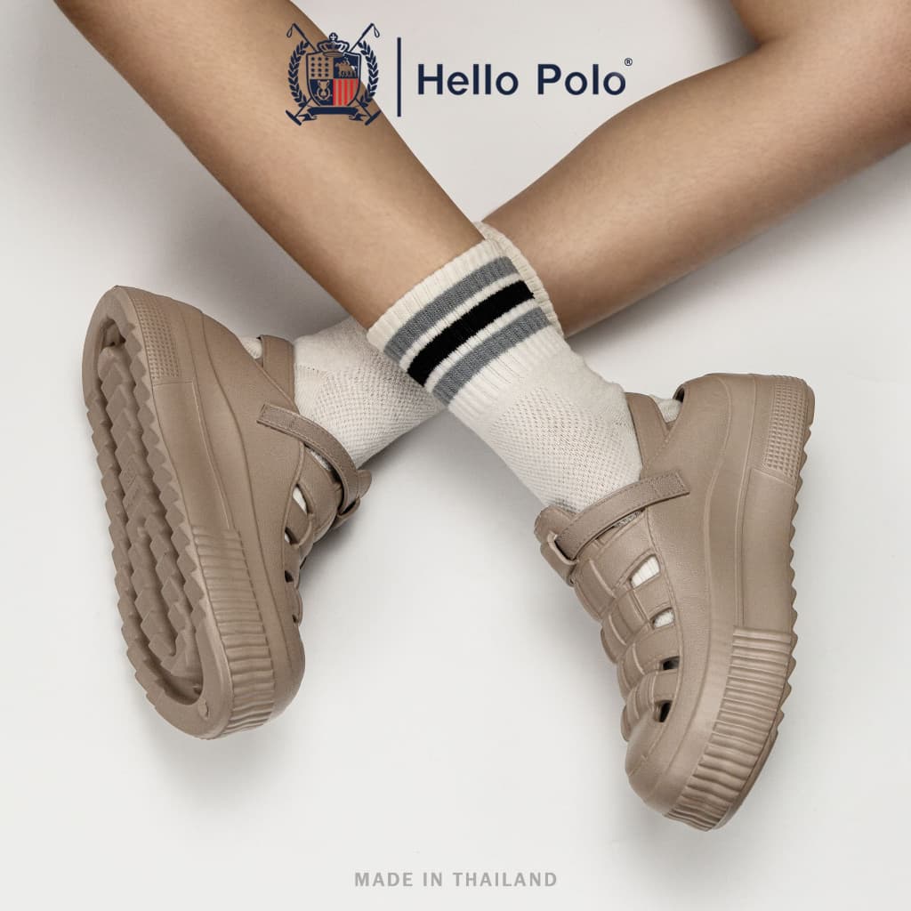 Hello Polo รองเท้าหัวโตผู้หญิง รองเท้าแตะผู้หญิงแฟชั่น พื้นหนานุ่ม แบบรัดส้น ลําลอง กันลื่น วัสดุEVA ส้นหนา… รูปที่ 1