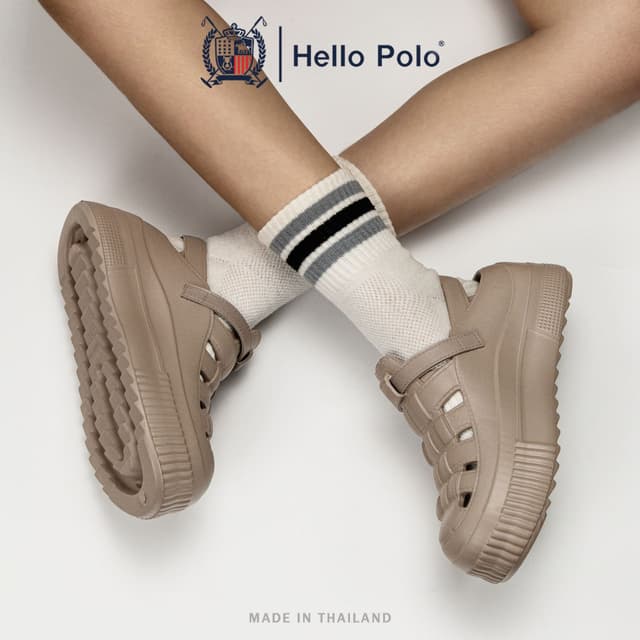 Hello Polo รองเท้าหัวโตผู้หญิง รองเท้าแตะผู้หญิงแฟชั่น พื้นหนานุ่ม แบบรัดส้น ลําลอง กันลื่น วัสดุEVA ส้นหนา…
