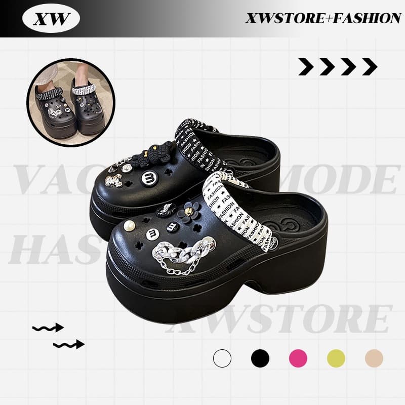 XWshopee สต๊อกแน่น รองเท้าแตะหัวโตเสริมส้นรุ่นนี้โซคิ้วท์สุดๆ ความสูงจุกใจถึง7ซม.มี5สีให้จับจอง…