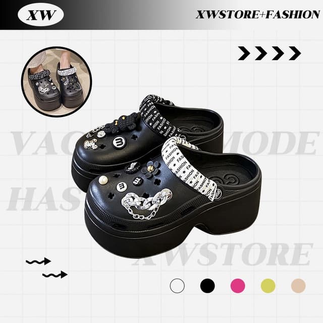 XWshopee สต๊อกแน่น รองเท้าแตะหัวโตเสริมส้นรุ่นนี้โซคิ้วท์สุดๆ ความสูงจุกใจถึง7ซม.มี5สีให้จับจอง…