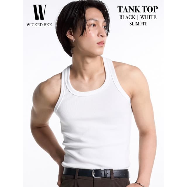 เสื้อกล้ามผู้ชาย WICKED BKK สลิมฟิต เข้ารูป เก็บทรง