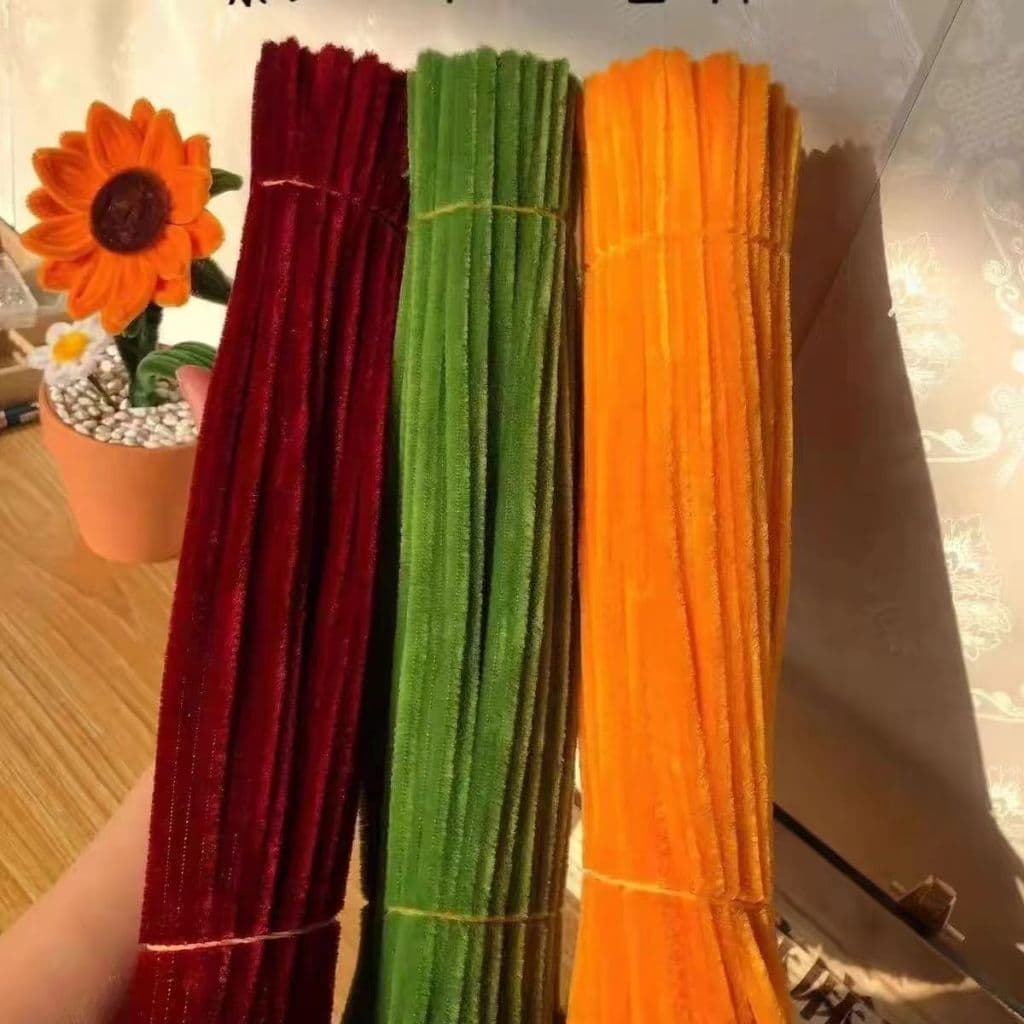 《ส่งทั่วกรุงเทพ 24 ชม.》20PCSลวดกํามะหยี่ ไหมพรม ไหมพรมบิด ของเล่นเด็ก งานประดิษฐ์ ลวดฟู ม สายดอกไม้ ลวดฟูๆ