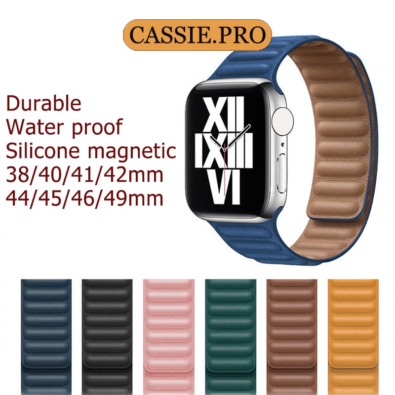 สายซิลิโคนแม่เหล็กห่วง i-Watch Series10/11/12 46/42mm 9 8 7 6 5 4 3 2 1 se สายล็อคแม่เหล็ก 49/45/46/44/41/38mm