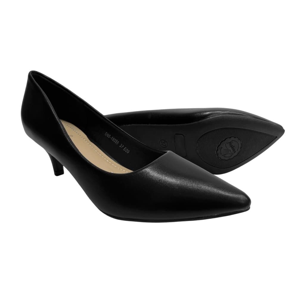 D'ARTE รองเท้าส้นสูง รองเท้าคัทชู มีส้น Madeline D65-18055 สี Black (สูง 2 นิ้ว)