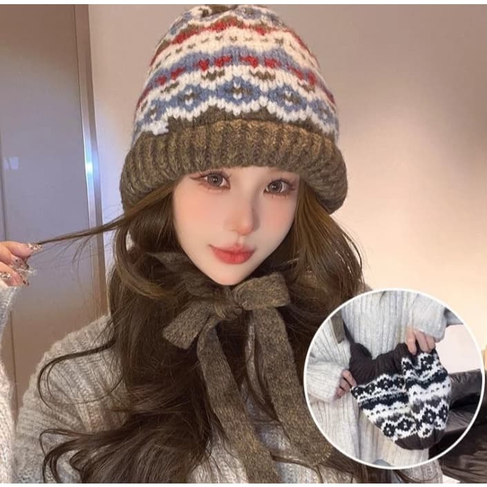 💗❤️ New พร้อมส่งในไทย!!!💗❤️หมวกกันหนาวไหมพรมลายสก๊อต Beanies หมวกผู้หญิง รุ่นใหม่ล่สุด…