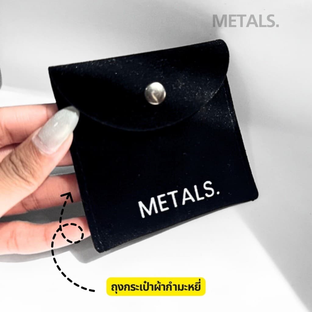 METALS Gift mini bag กระเป๋าผ้ามินิล็อคใส่เครื่องประดับ สีดํา ASS05