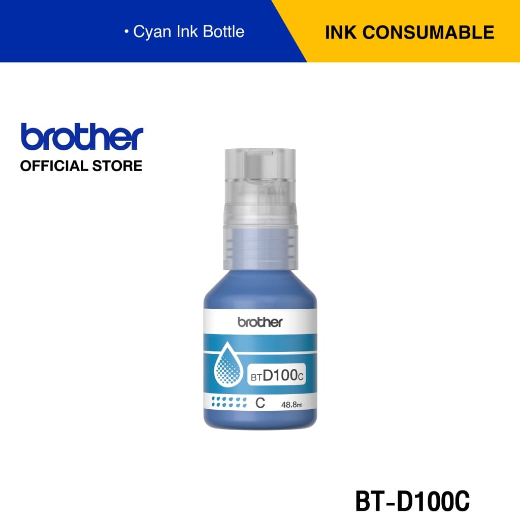 Brother BTD100C หมึกพิมพ์เลเซอร์ สีฟ้าสําหรับปริ้นเตอร์อิงค์แท็งก์รุ่น DCP-T230,DCP-T430W,DCP-T700W,DCP-T830DW รูปที่ 1