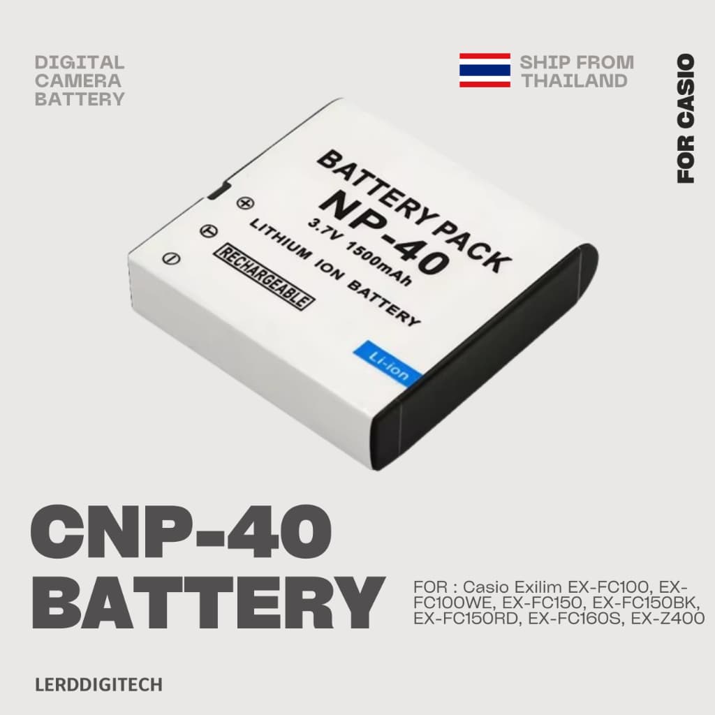 CNP-40 / NP-40 / CNP40 / NP40 แบตเตอรี่กล้องดิจิตอล สําหรับ CASIO EXILIM-EX-Z30 EX-Z40 EX-Z50 Z57 EX-Z30