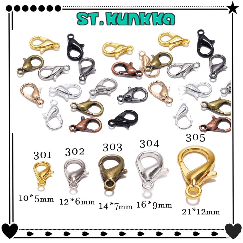 St.kunkka 50/100ชิ้น ตะขอก้ามปู ตะขอสร้อยคอ Diy สร้อยคอสร้อยข้อมือการทําเครื่องประดับ