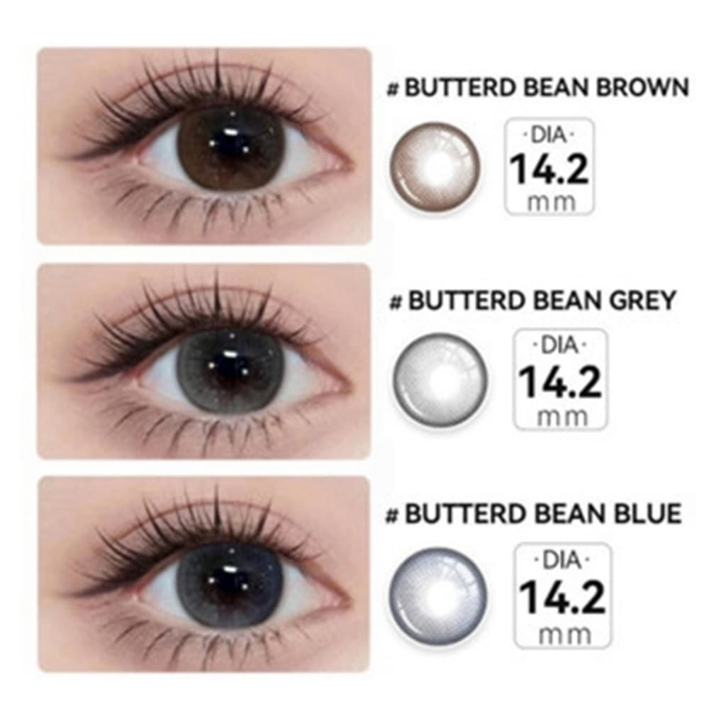 Midroo แว่นตาสายตาสั้น คอนแทค Brown/Grey/Blue-14.2mm รายเดือน