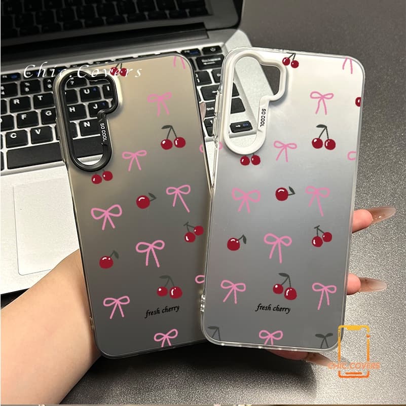เชอร์รี่สดโบว์คอนท์ซอฟท์ สําหรับ Samsung A54 A55 A23 A05s A02s A03 A25 A12 A03 A05 A06 A14 A34 A30s A53 A15…