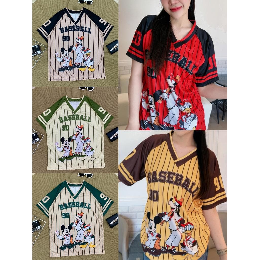 ( M112 ) เสื้อยืด3 มิ้กกี้ รวมเพื่อน ขนาดเสื้อ L-2xl Clothing ผู้หญิง Women Tshirt
