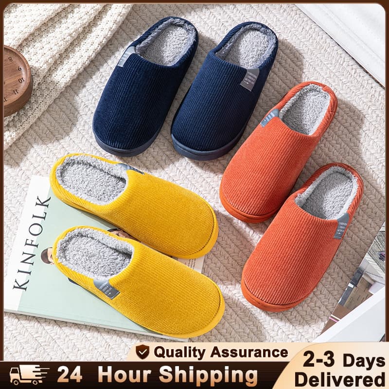 ลดล้างสต็อก รองเท้าใส่ในบ้าน พื้นยาง กันลื่น รองเท้าสลิปเปอร์ กันลื่น slipper สีพื้น กันหนาว ใส่สบาย พร้อมส่ง รูปที่ 1