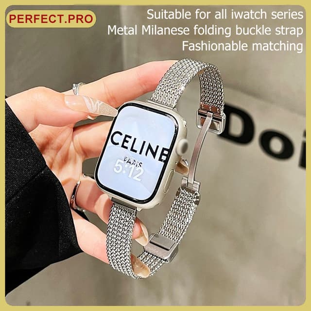 เหมาะสําหรับ ultra49mm42/45/44mm41mm38mm40mmสายนาฬิกาสไตล์Milaneseรุ่น iwatch12 11 109 8 7 6 SE5 4 3…