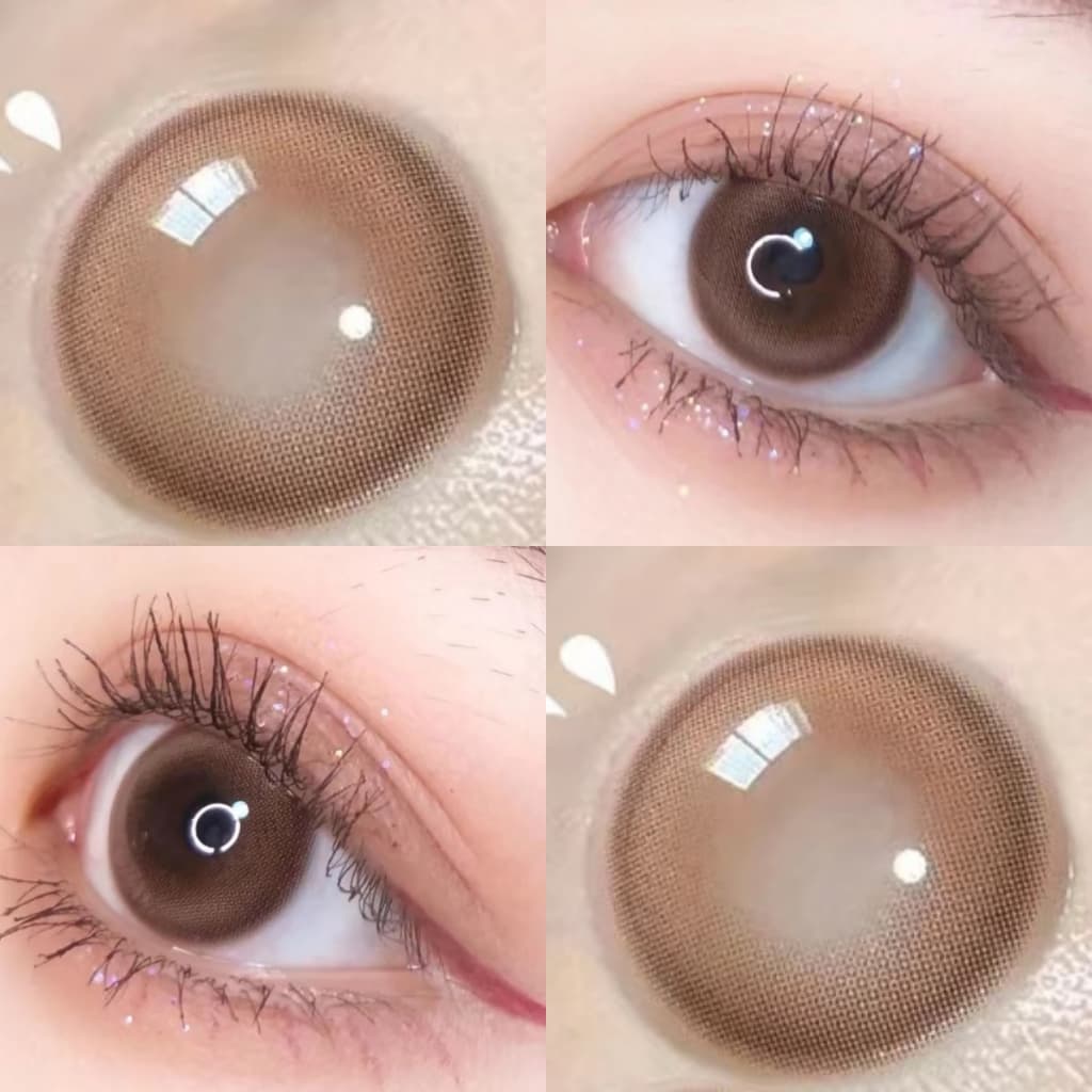 Midroo -1.00-8.00 แว่นตาสายตาสั้น คอนแทก ขยายรูม่านตา คอนแทคเลนส์ MilkToffee Brown-14.2mm