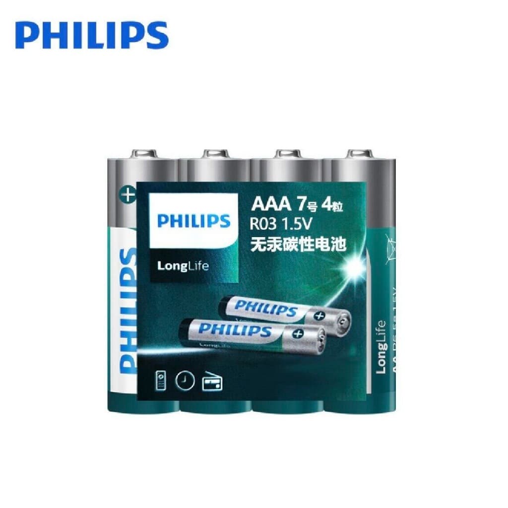 ถ่าน Philips AA AAA 1.5V แพค 4 ก้อน ของแท้ ใส่นาฬิกาทั่วไป และรีโมท