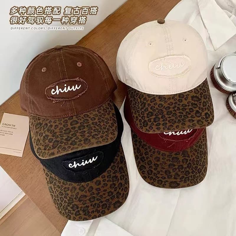 หมวกแก๊ป หมวกเบสบอลพิมพ์เสือดาว หมวกแฟชั่น หมวกบล็อคสี อเมริกันเจ๋ง
