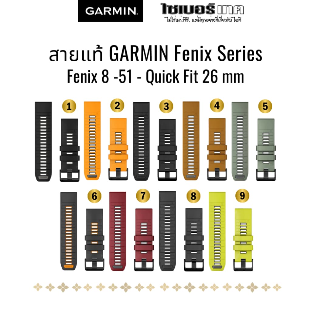 สายนาฬิกาแท้ Garmin Quick Fit 26 mm for Fenix 8-51, Fenix 7X,Fenix 6X,5X,5X Plus, Enduro, Epix-51