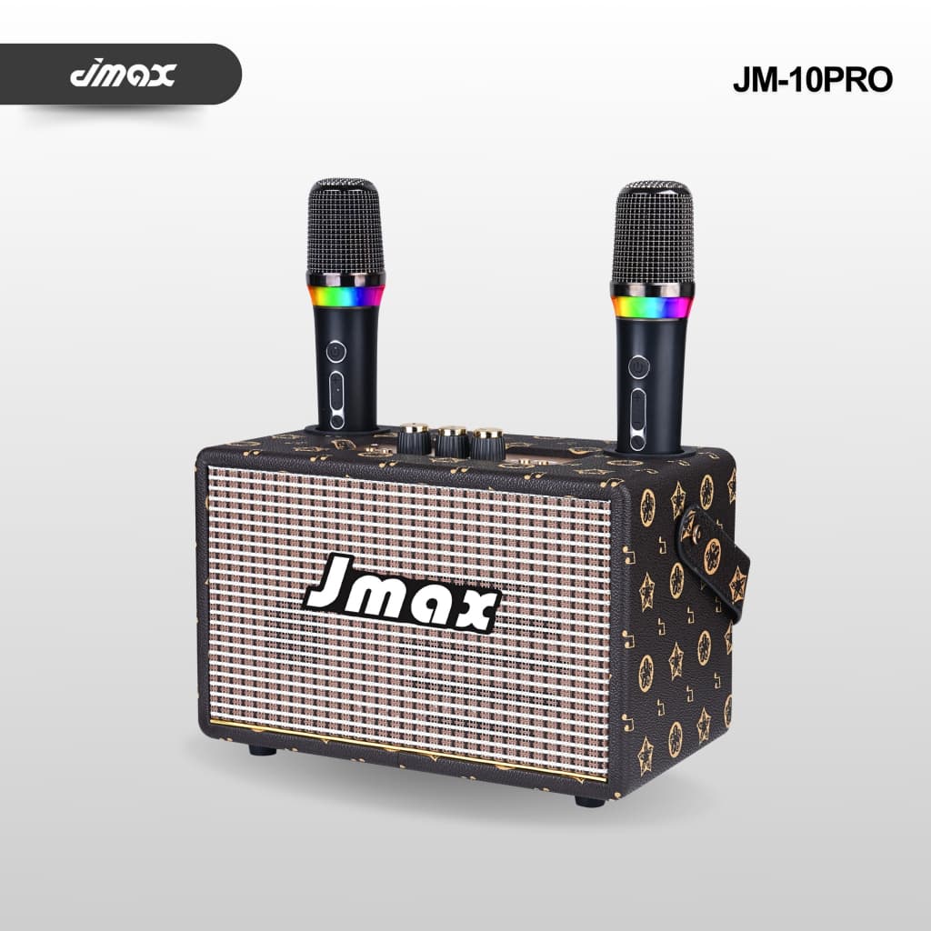 JMAX ลําโพงบลูทูธ รุ่น JM-10PRO แถมไมค์ลอย2ตัว ปรับเบสได้ ร้องคาราโอเกะ 30W BT/AUX/TWS/MICROPHONE