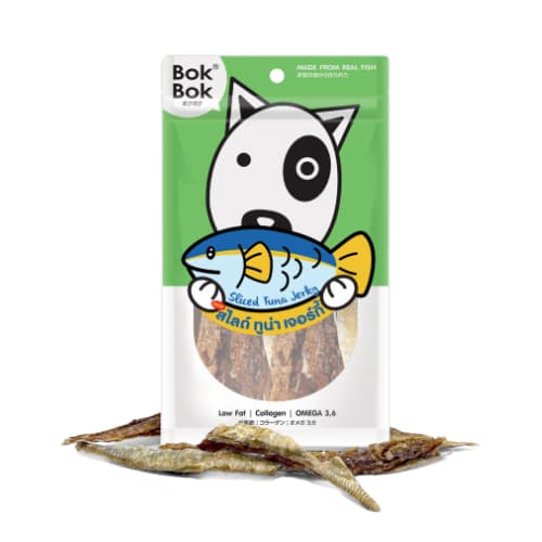 Bok Bok บ๊อกบ๊อก เนื้อปลาทูน่าสไลด์อบแห้ง 100% ทูน่า ไม่เติมเกลือ ปรุงรส